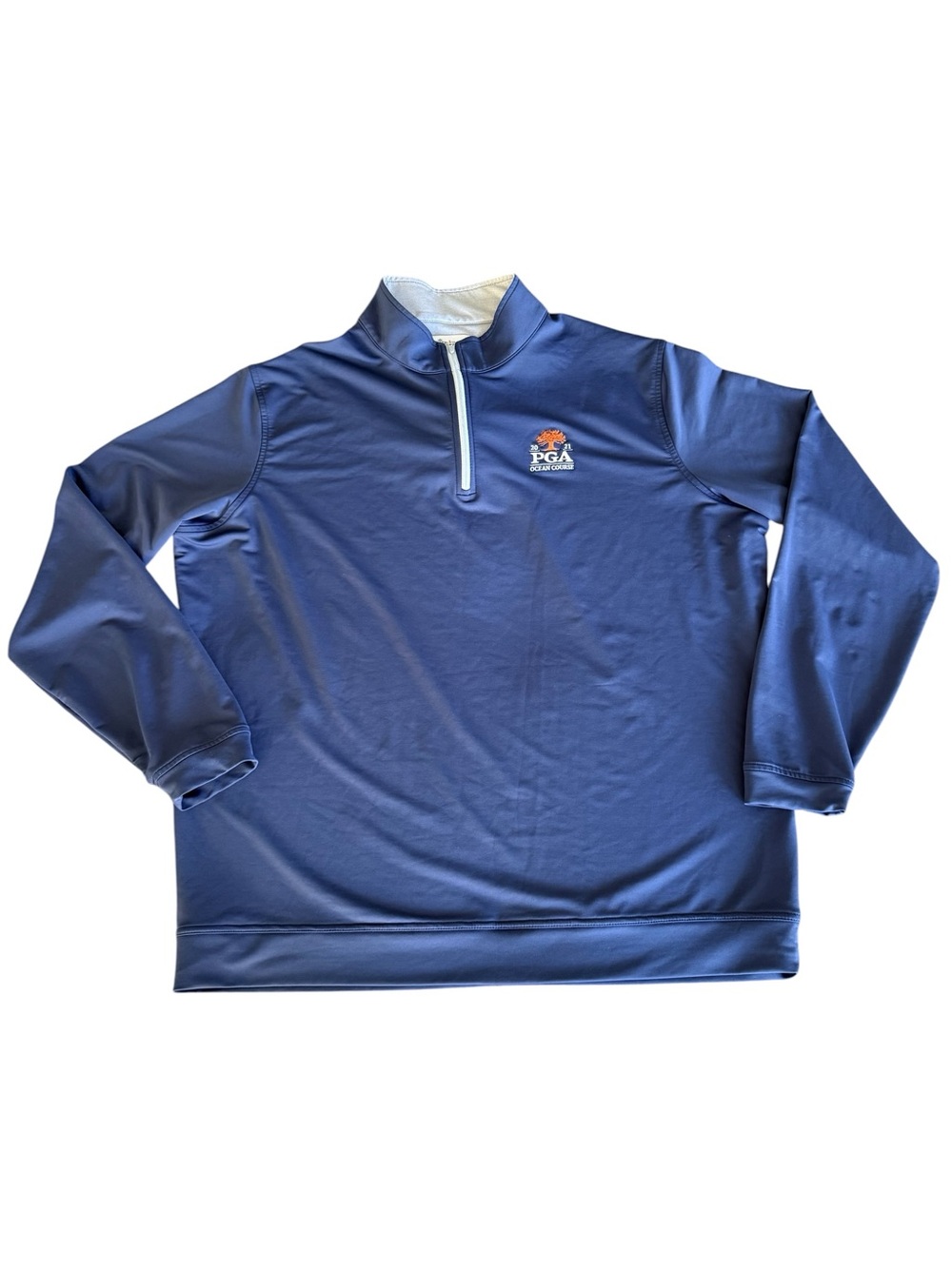 Peter Millar 2021 PGA Championship Ocean Course 1/4 Zip Pullover Blue Men's XXL